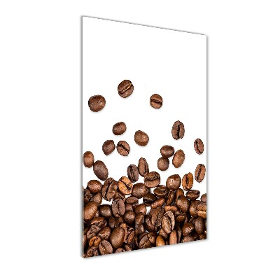 Cuadro de cristal moderno efecto brillo vertical Granos de café