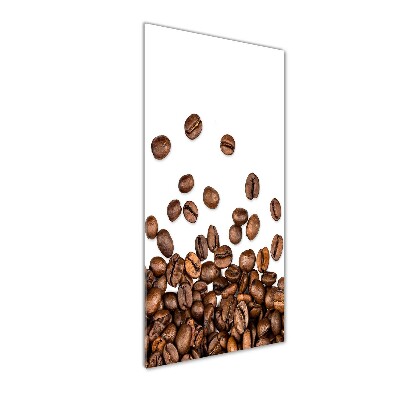 Cuadro de cristal moderno efecto brillo vertical Granos de café