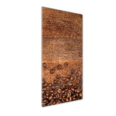 Cuadro decorativo en cristal con canto pulido vertical Granos de café