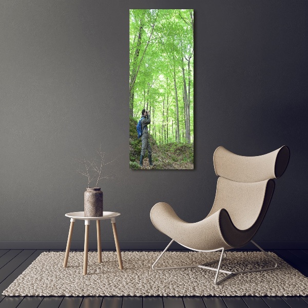 Fotocuadro de cristal elegante para hogar vertical Ornitólogo