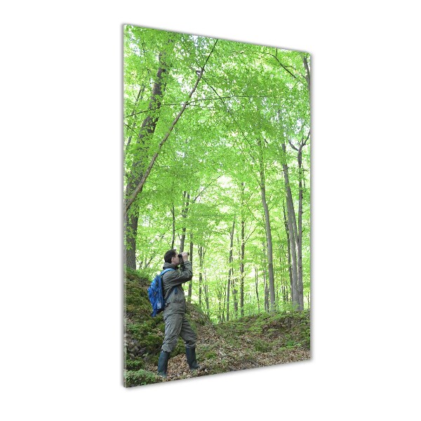 Fotocuadro de cristal elegante para hogar vertical Ornitólogo