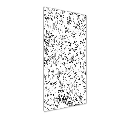 Cuadro de cristal moderno efecto brillo vertical Peonías