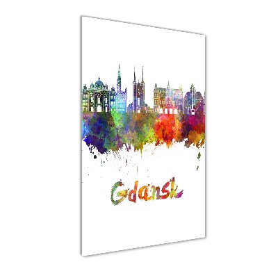 Fotocuadro de cristal elegante para hogar vertical Gdansk colorida