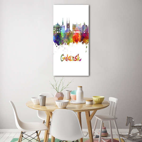 Fotocuadro de cristal elegante para hogar vertical Gdansk colorida
