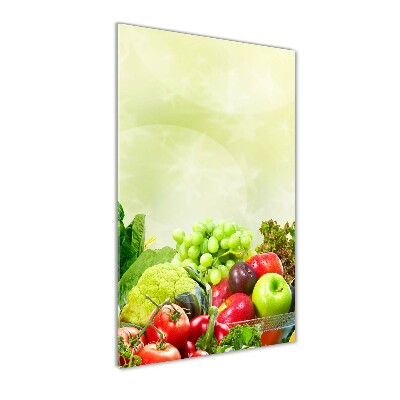 Fotocuadro de cristal elegante para hogar vertical Verduras y frutas