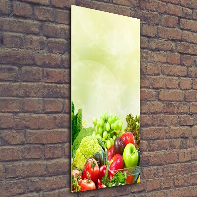 Fotocuadro de cristal elegante para hogar vertical Verduras y frutas