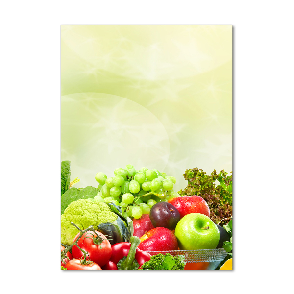 Fotocuadro de cristal elegante para hogar vertical Verduras y frutas