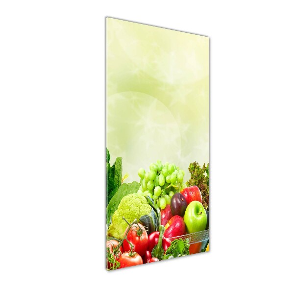 Fotocuadro de cristal elegante para hogar vertical Verduras y frutas