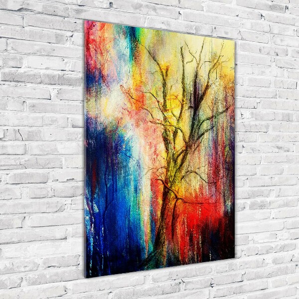 Cuadro de vidrio templado 4mm para pared vertical Árbol abstracto