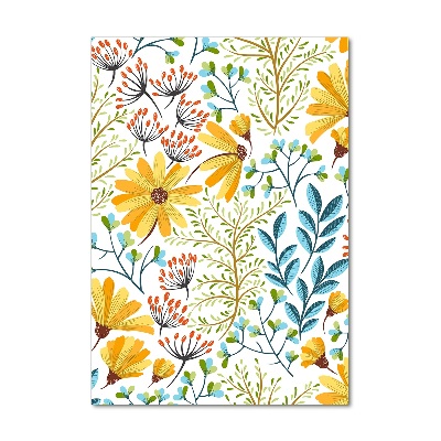 Cuadro de vidrio templado 4mm para pared vertical Flores silvestres