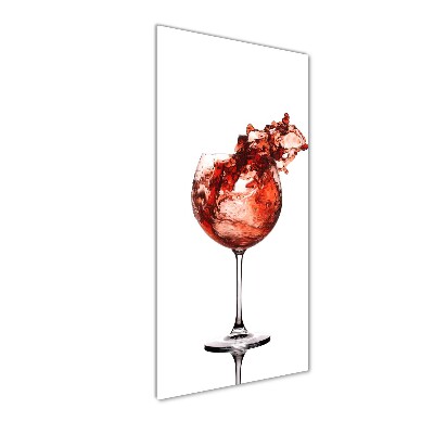 Cuadro decorativo en cristal con canto pulido vertical Una copa de vino
