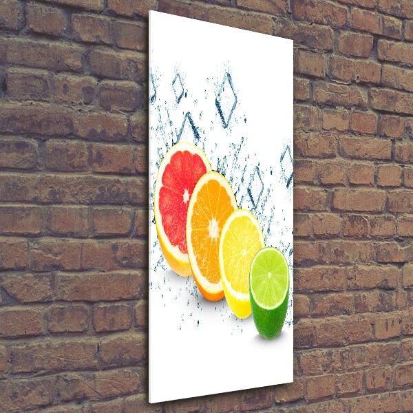 Fotocuadro de cristal elegante para hogar vertical Frutas cítricas