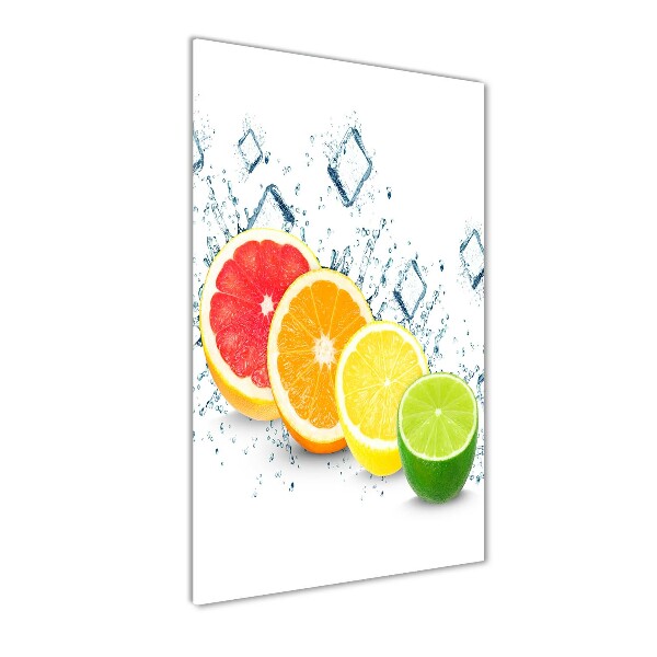 Fotocuadro de cristal elegante para hogar vertical Frutas cítricas
