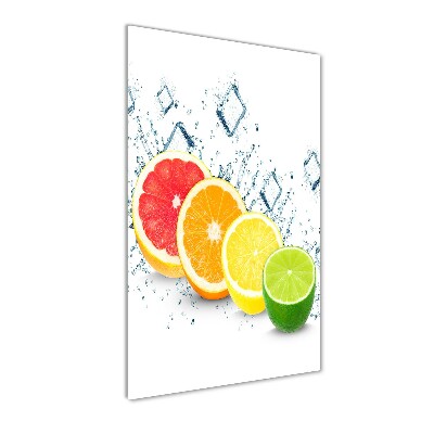 Fotocuadro de cristal elegante para hogar vertical Frutas cítricas