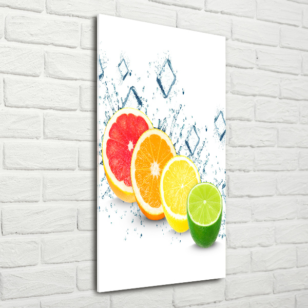 Fotocuadro de cristal elegante para hogar vertical Frutas cítricas