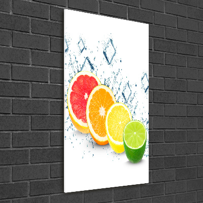 Fotocuadro de cristal elegante para hogar vertical Frutas cítricas
