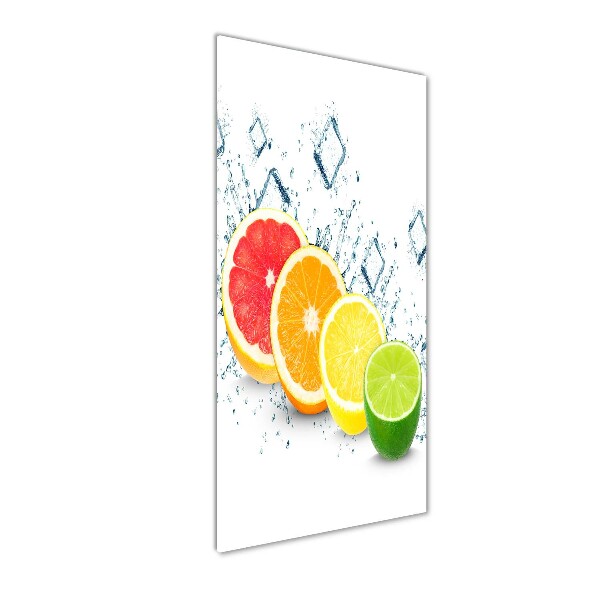 Fotocuadro de cristal elegante para hogar vertical Frutas cítricas