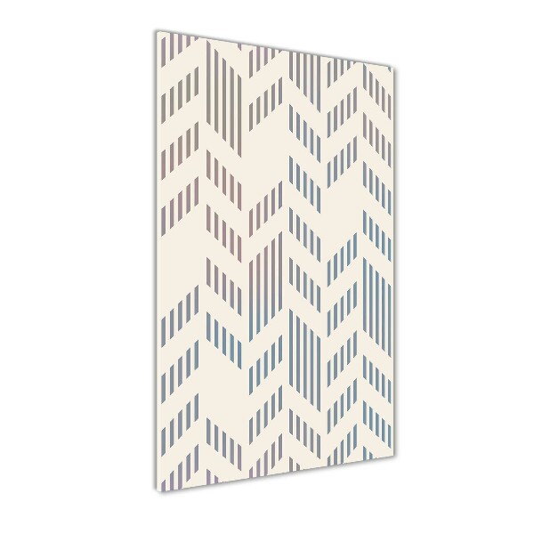 Cuadro decorativo en cristal con canto pulido vertical Fondo geométrico