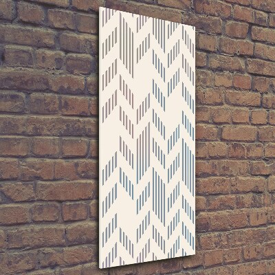 Cuadro decorativo en cristal con canto pulido vertical Fondo geométrico