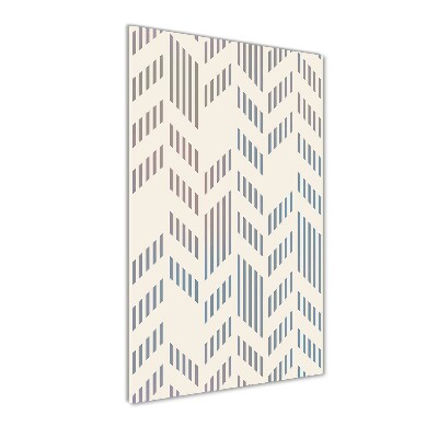 Cuadro decorativo en cristal con canto pulido vertical Fondo geométrico
