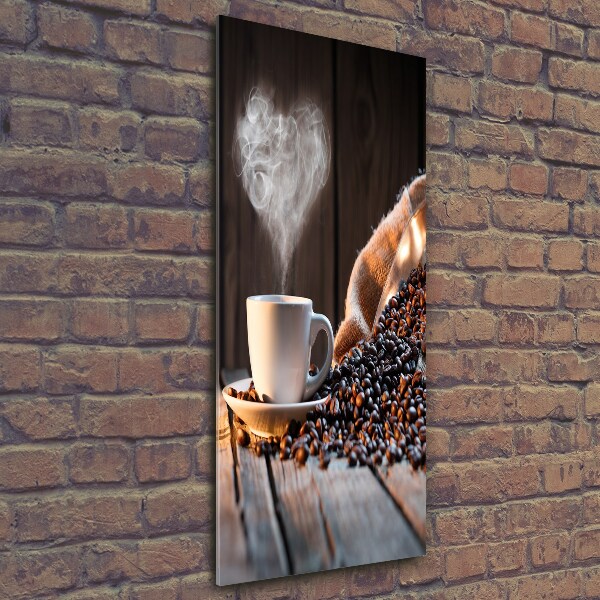 Cuadro de vidrio templado 4mm para pared vertical Una taza de café