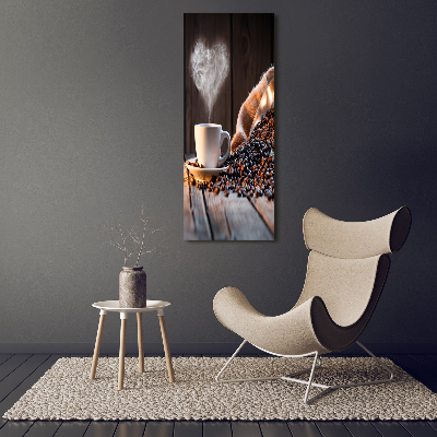 Cuadro de vidrio templado 4mm para pared vertical Una taza de café