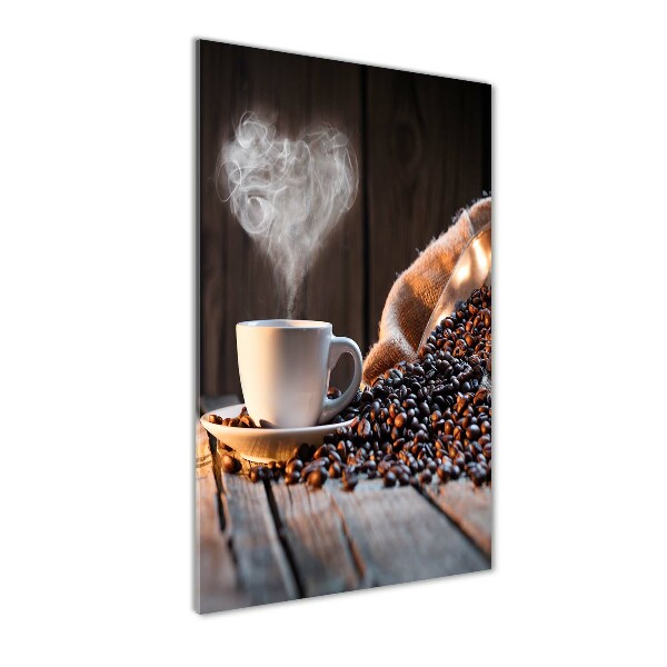 Cuadro de vidrio templado 4mm para pared vertical Una taza de café