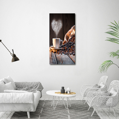 Cuadro de vidrio templado 4mm para pared vertical Una taza de café