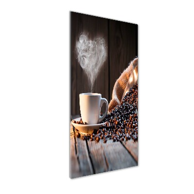 Cuadro de vidrio templado 4mm para pared vertical Una taza de café