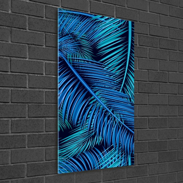 Foto obraz szkło hartowane pionowy Liście palmy