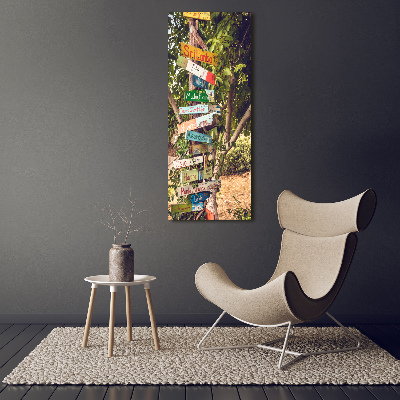 Fotocuadro de cristal elegante para hogar vertical Señalizar