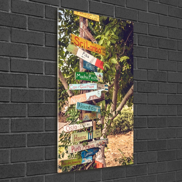 Fotocuadro de cristal elegante para hogar vertical Señalizar