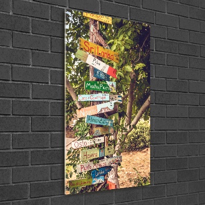 Fotocuadro de cristal elegante para hogar vertical Señalizar