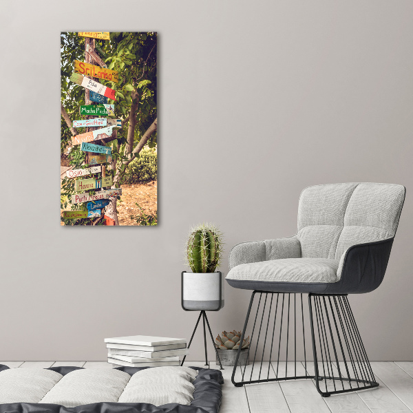 Fotocuadro de cristal elegante para hogar vertical Señalizar