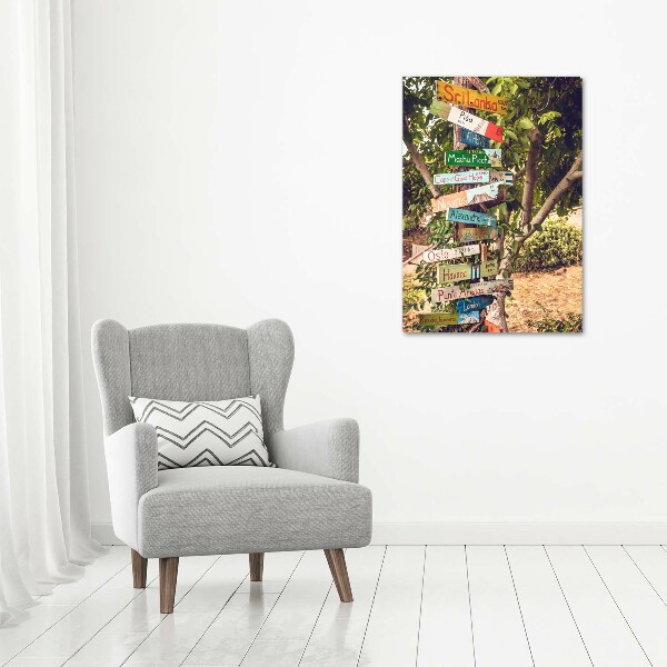 Fotocuadro de cristal elegante para hogar vertical Señalizar