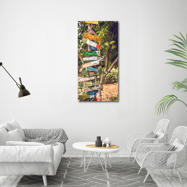 Fotocuadro de cristal elegante para hogar vertical Señalizar