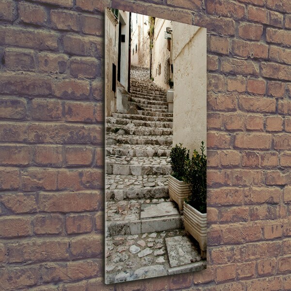 Fotocuadro de cristal elegante para hogar vertical Una calle con encanto