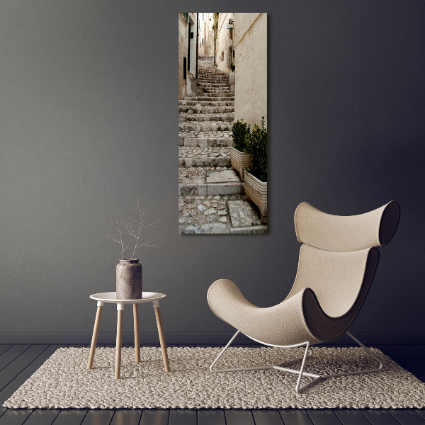 Fotocuadro de cristal elegante para hogar vertical Una calle con encanto