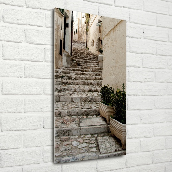 Fotocuadro de cristal elegante para hogar vertical Una calle con encanto