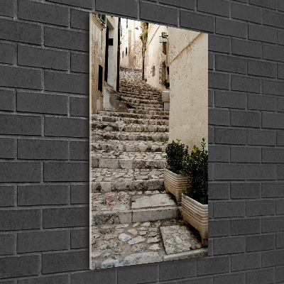 Fotocuadro de cristal elegante para hogar vertical Una calle con encanto