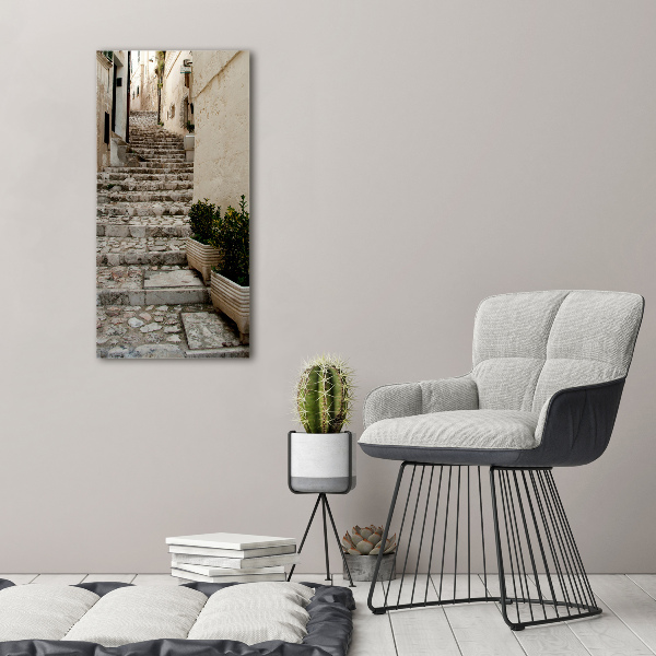 Fotocuadro de cristal elegante para hogar vertical Una calle con encanto