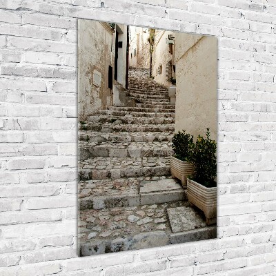 Fotocuadro de cristal elegante para hogar vertical Una calle con encanto