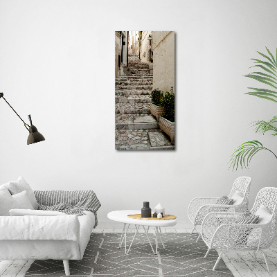 Fotocuadro de cristal elegante para hogar vertical Una calle con encanto