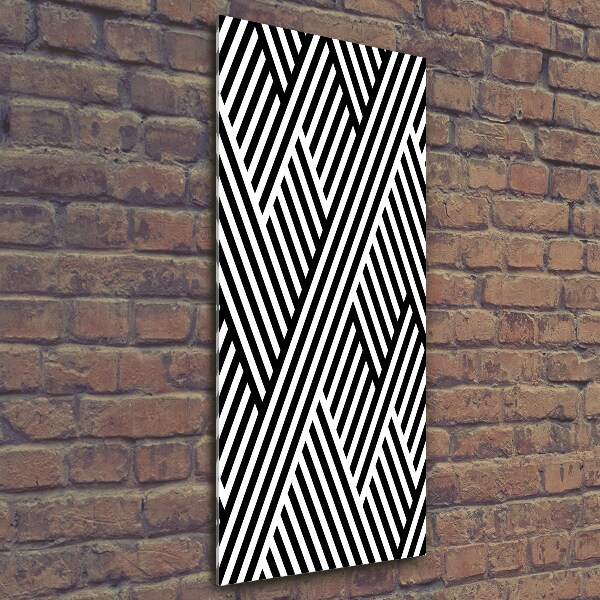 Cuadro de cristal moderno efecto brillo vertical Fondo geométrico