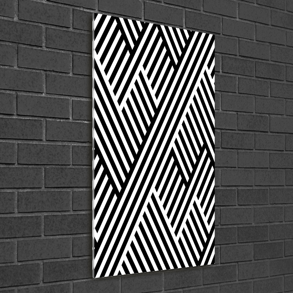 Cuadro de cristal moderno efecto brillo vertical Fondo geométrico