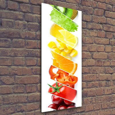 Fotocuadro de cristal elegante para hogar vertical Verduras y frutas