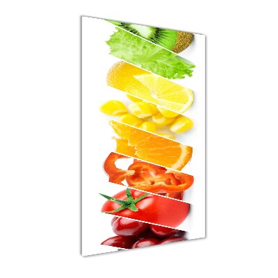 Fotocuadro de cristal elegante para hogar vertical Verduras y frutas