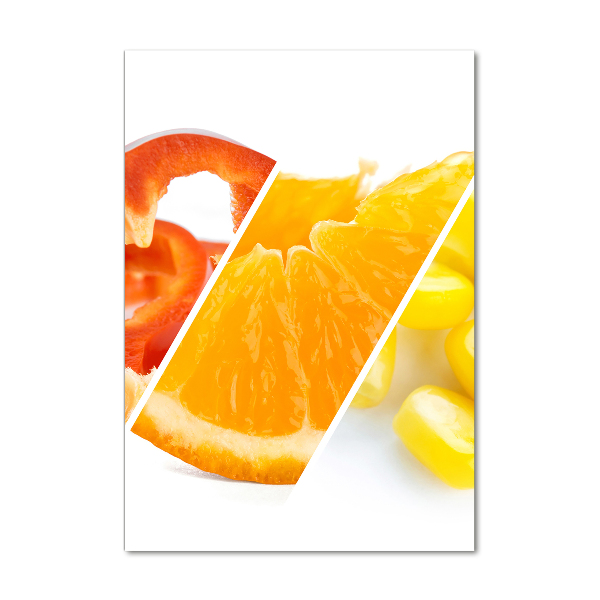 Fotocuadro de cristal elegante para hogar vertical Verduras y frutas