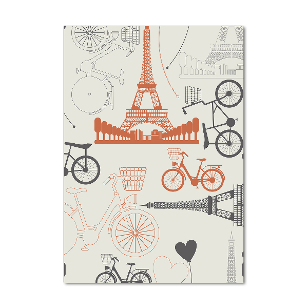 Cuadro de vidrio templado 4mm para pared vertical Símbolos de Francia