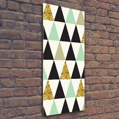 Fotocuadro de cristal elegante para hogar vertical Triángulos de colores